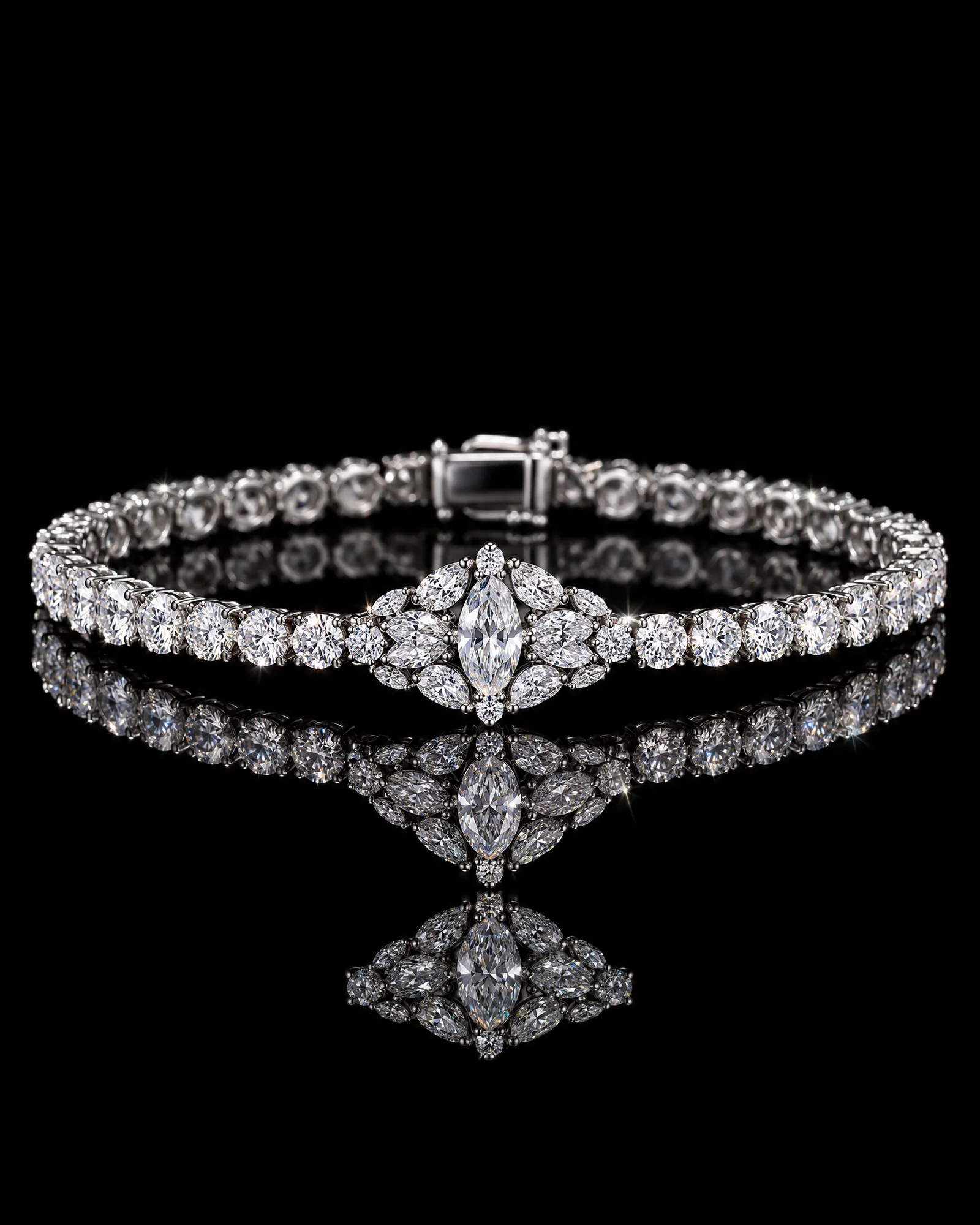 Platinum diamond tennis bracelet